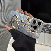 Load image into Gallery viewer, Gold Snake iPhone Case