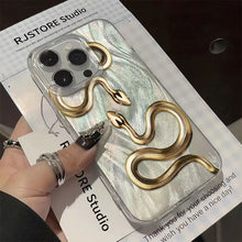 Load image into Gallery viewer, Gold Snake iPhone Case