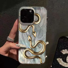 Load image into Gallery viewer, Gold Snake iPhone Case