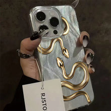 Load image into Gallery viewer, Gold Snake iPhone Case