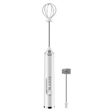 Cargar imagen en el visor de la galería, Electric Milk Frother – Handheld USB Rechargeable Foam Maker with 2 Whisks & 3 Speeds (Black/White)