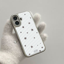 Load image into Gallery viewer, White Striped Stars iPhone Case