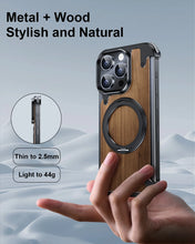 Afbeelding in Gallery-weergave laden, iPhone Metal Wood Case Magsafe
