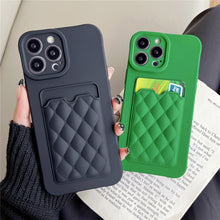 Load image into Gallery viewer, Silicone Wallet Case For Iphone (FLOURESCENT RED)