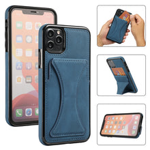 Load image into Gallery viewer, Leather Card Holder Case For Iphone (BLUE)