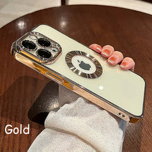 Lataa kuva Galleria-katseluun, Transparent Wireless Charging Iphone Case ( GOLD )