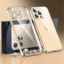 Görseli Galeri görüntüleyiciye yükleyin, NEW Plating Clear Shockproof Iphone Case (GOLD)