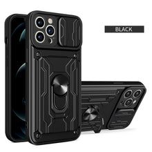 Load image into Gallery viewer, NEW Armor Shockproof Wallet Iphone Case (BLACK)