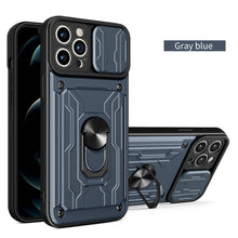 Afbeelding in Gallery-weergave laden, NEW Armor Shockproof Wallet Iphone Case (GRAY BLUE)
