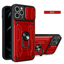 Load image into Gallery viewer, NEW Armor Shockproof Wallet Iphone Case (RED)