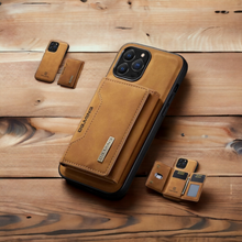 Load image into Gallery viewer, Magnetic Wallet Case For Iphone (BROWN)