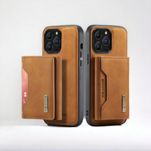 Load image into Gallery viewer, Magnetic Wallet Case For Iphone (BROWN)