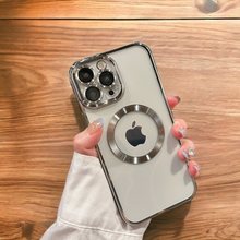 Lataa kuva Galleria-katseluun, Transparent Wireless Charging Iphone Case (SILVER )