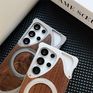 Metal Wood Samsung Case