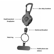 Load image into Gallery viewer, Retractable Phone Tether with Carabiner – Anti-Drop Phone Holder &amp; Security Strap
Alternative ti
