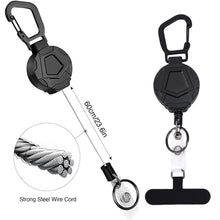 Load image into Gallery viewer, Retractable Phone Tether with Carabiner – Anti-Drop Phone Holder &amp; Security Strap
Alternative ti
