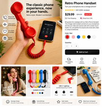 Load image into Gallery viewer, Retro Phone Handset for Smartphones – Vintage Style
