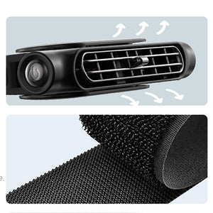 TurboCool™ Dual Airflow Car Fan – Portable Headrest-Mounted Circulator
