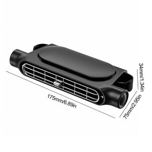 TurboCool™ Dual Airflow Car Fan – Portable Headrest-Mounted Circulator