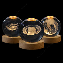 Load image into Gallery viewer, 3D Crystal Galaxy Ball Night Lamp
