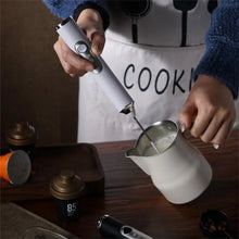 Load image into Gallery viewer, Electric Milk Frother – Handheld USB Rechargeable Foam Maker with 2 Whisks &amp; 3 Speeds (Black/White)
