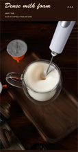 Load image into Gallery viewer, Electric Milk Frother – Handheld USB Rechargeable Foam Maker with 2 Whisks &amp; 3 Speeds (Black/White)
