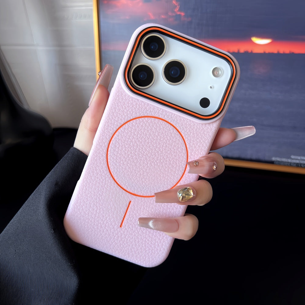 Frosted Hit Color Lichee Pattern iPhone Case