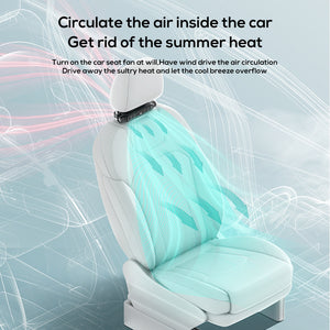 TurboCool™ Dual Airflow Car Fan – Portable Headrest-Mounted Circulator
