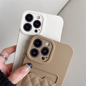 Silicone Wallet Case For Iphone (CREAM WHITE)