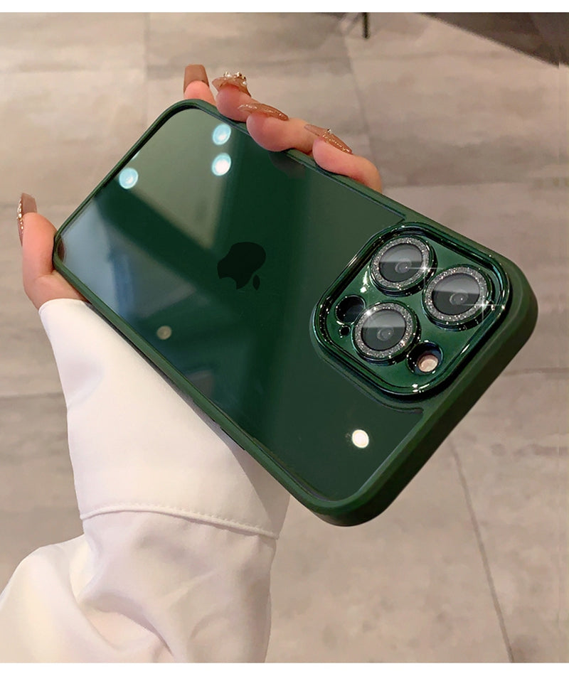 Luxuriöse iPhone-Hülle mit Glitzer-Diamant (GRÜN) 