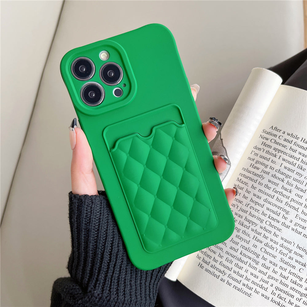 Silicone Wallet Case For Iphone (GREEN)