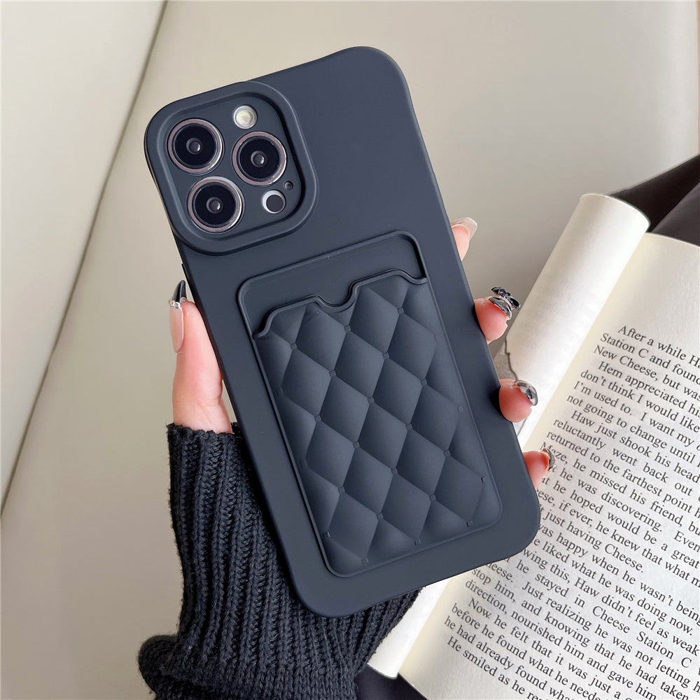 Silicone Wallet Case For Iphone (BLACK)