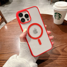 Load image into Gallery viewer, Transparent Wireless Charging Iphone Case ( RED )
