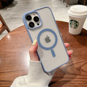 Transparent Wireless Charging Iphone Case ( SIERRA BLUE )