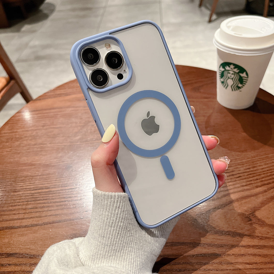 Transparent Wireless Charging Iphone Case ( SIERRA BLUE )