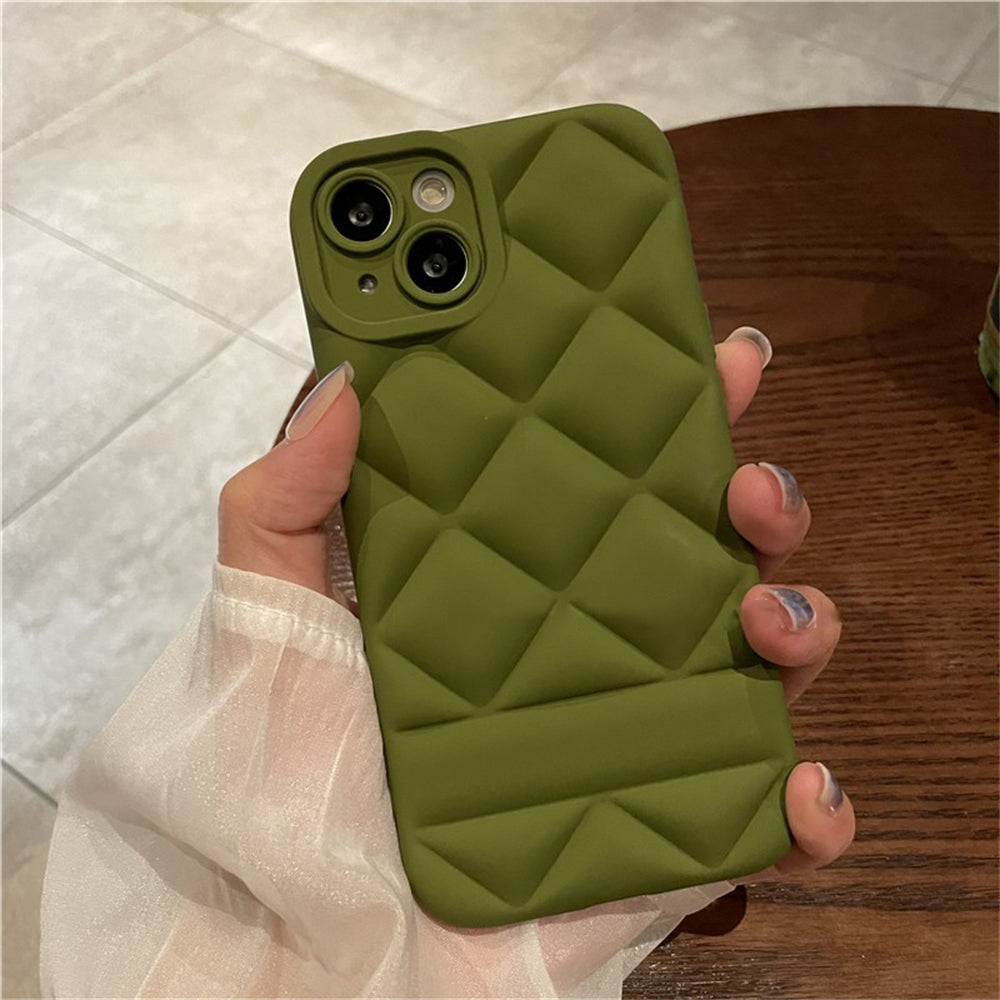 Weiche Diamond-Silikonhülle für iPhone (OLIVGRÜN) 