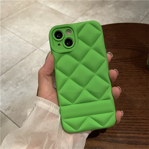 Diamond Soft Silicone Case For Iphone (FLOURESCENT GREEN)