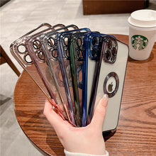 Load image into Gallery viewer, Transparent Wireless Charging Iphone Case ( SIERRA BLUE )
