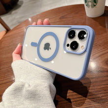 Load image into Gallery viewer, Transparent Wireless Charging Iphone Case ( SIERRA BLUE )
