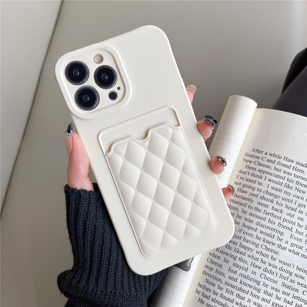 Silicone Wallet Case For Iphone (CREAM WHITE)