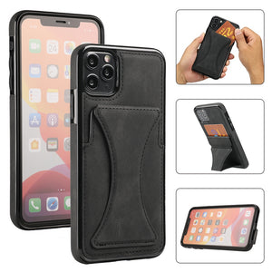Leather Card Holder Case For Iphone (BLACK)