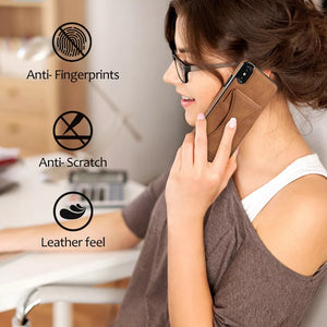 Leather Card Holder Case For Iphone (BLUE)