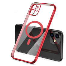 Load image into Gallery viewer, Transparent Wireless Charging Iphone Case ( RED )
