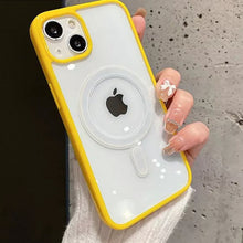 Load image into Gallery viewer, Transparent Wireless Charging Iphone Case ( YELLOW )
