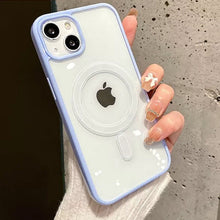 Load image into Gallery viewer, Transparent Wireless Charging Iphone Case ( PURPLE )
