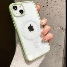 Load image into Gallery viewer, Transparent Wireless Charging Iphone Case (MATCHA GREEN)
