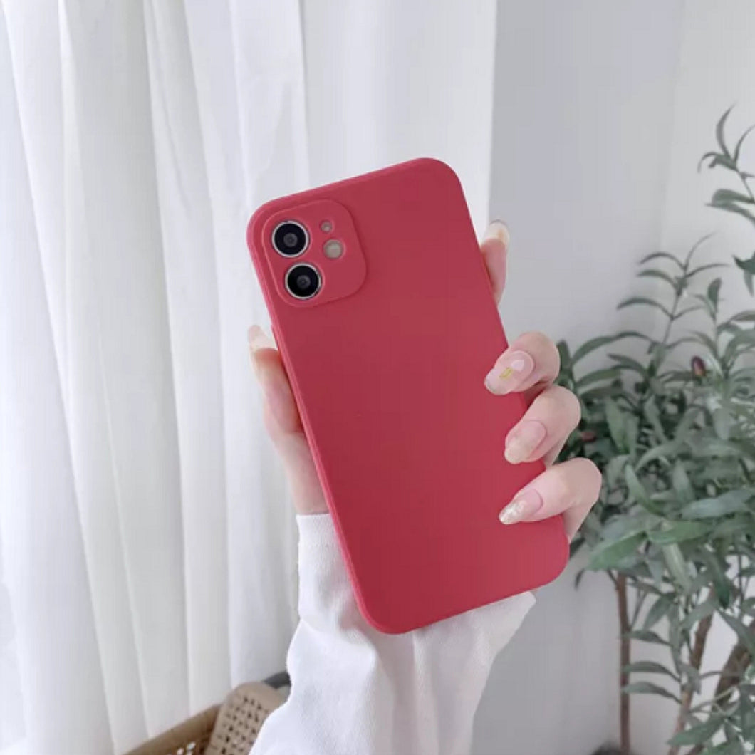 Ultra Thin Silicone Case For Iphone (CAMELLIA RED)