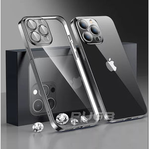 NEW Plating Clear Shockproof Iphone Case (BLACK)