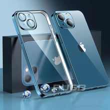 Carica l&#39;immagine nel visualizzatore di Gallery, NEW Plating Clear Shockproof Iphone Case (BLUE)
