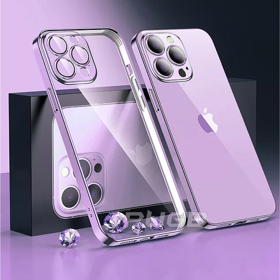 NEW Plating Clear Shockproof Iphone Case (PURPLE)